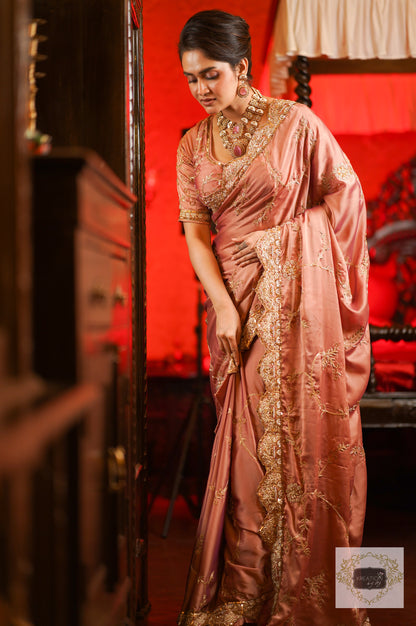 Nazm Dusty Rose Saree