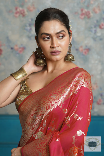 Pink Banarasi Saree