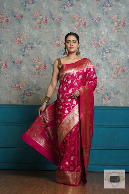 Maroon Banarasi Silk Saree