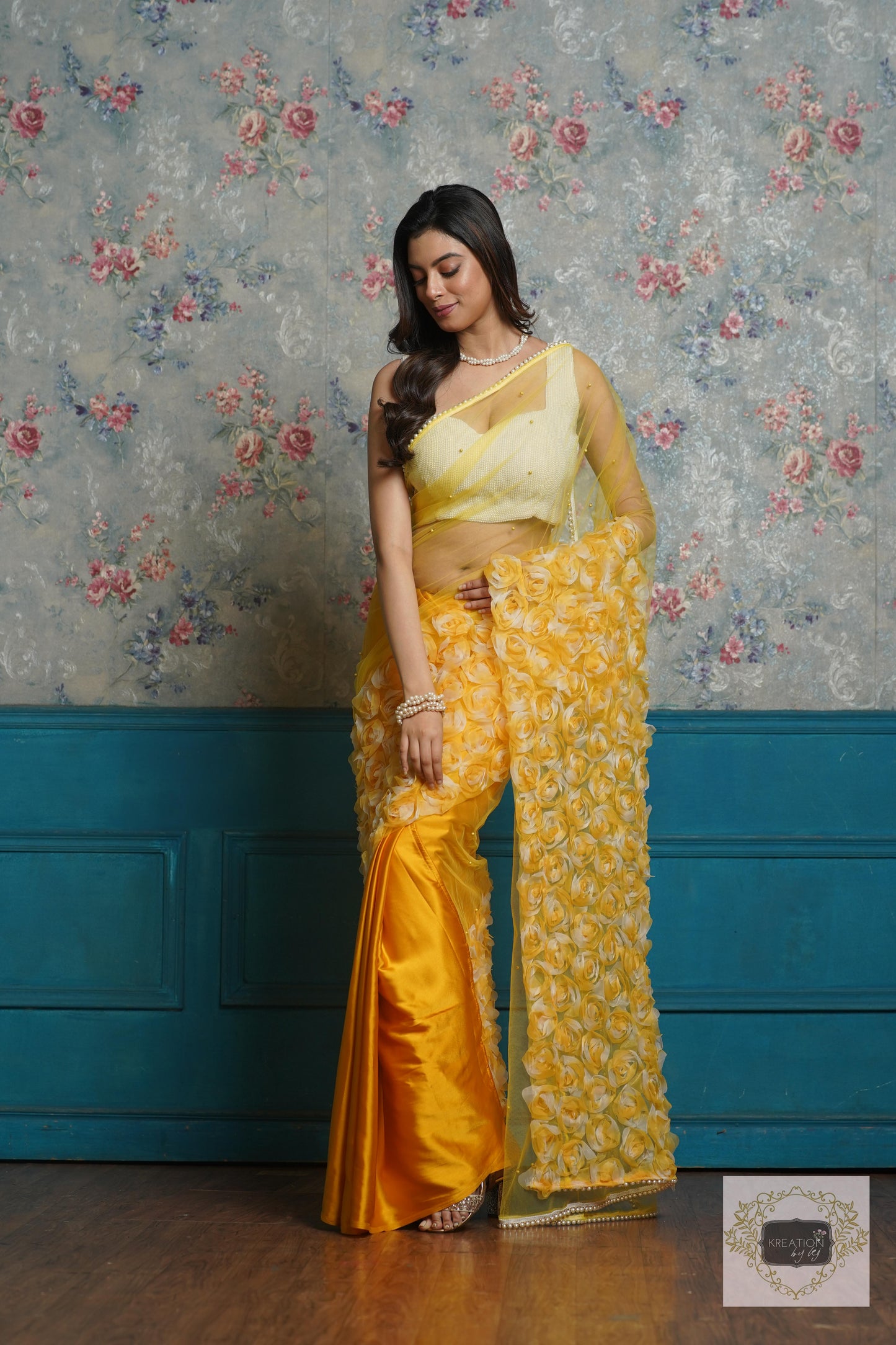 Yellow Drama Queen Saree