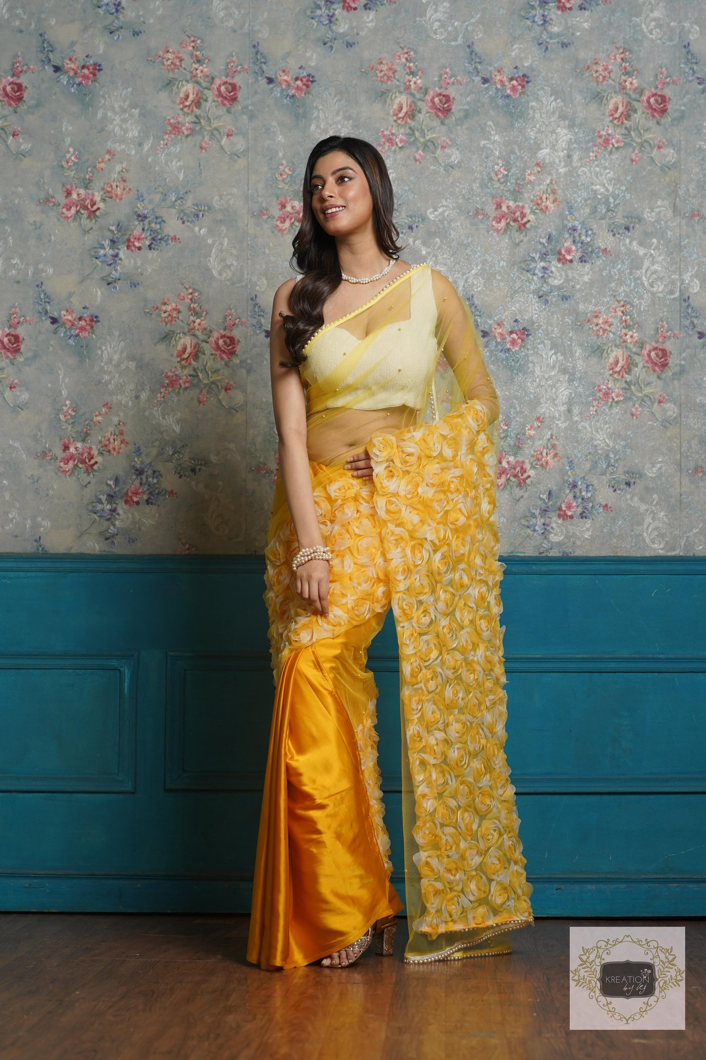 Yellow Drama Queen Saree