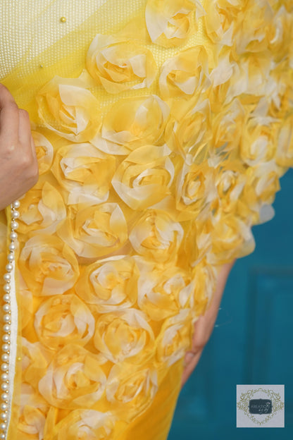 Yellow Drama Queen Saree