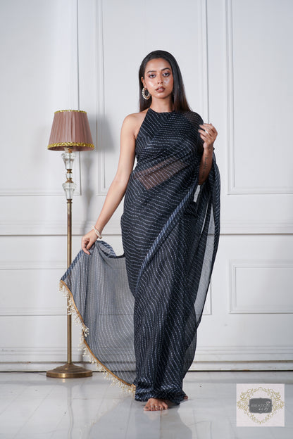 Black Kota Silk Saree