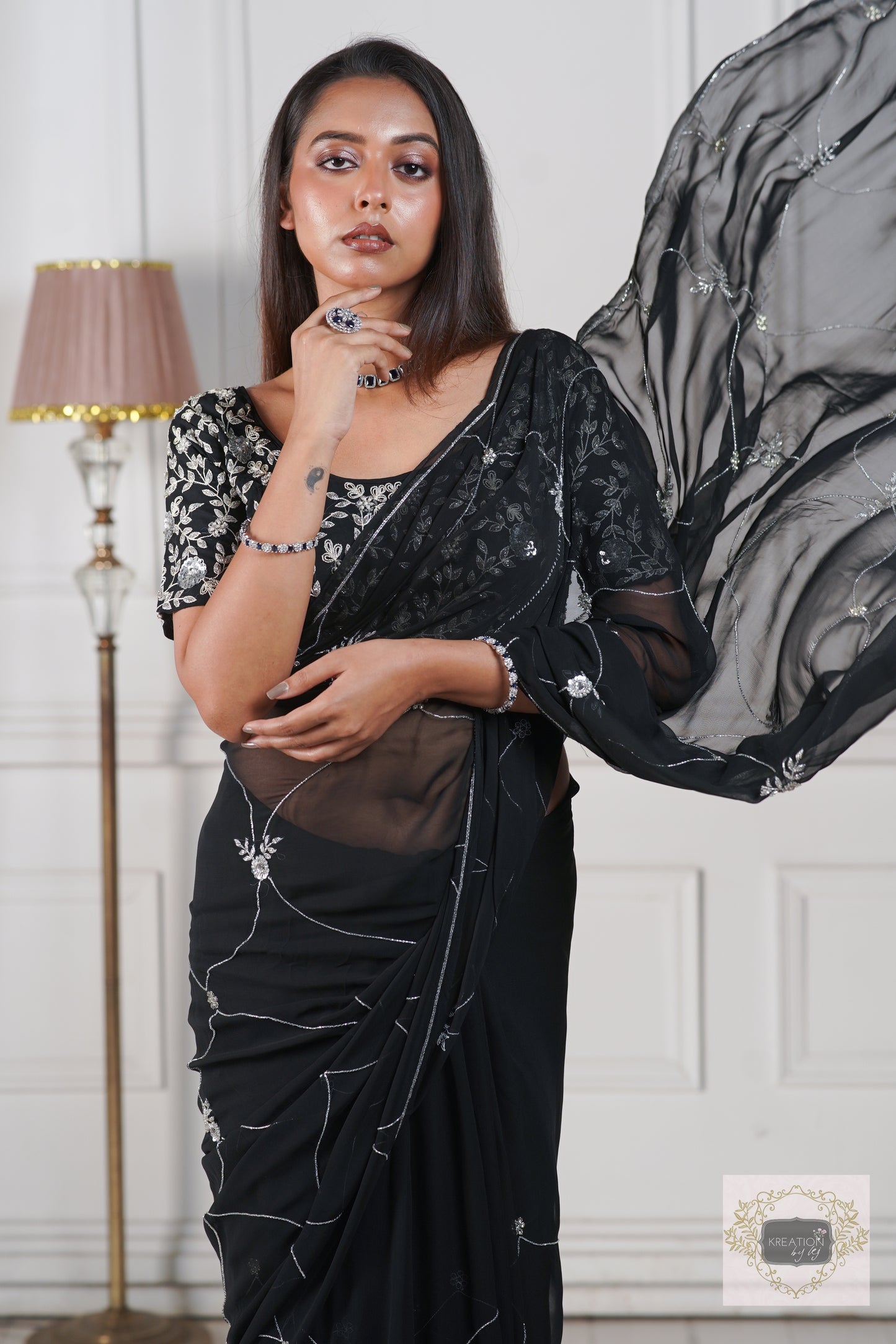 Black Georgette Kashish Saree