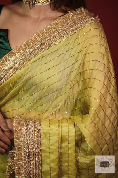 Pista Green Noorani Banno Saree