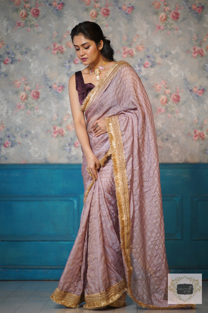 Lilac Noorani Banno Saree