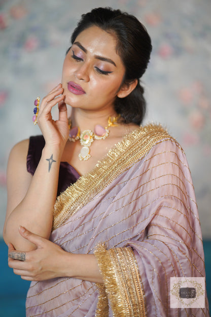 Lilac Noorani Banno Saree