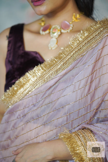 Lilac Noorani Banno Saree