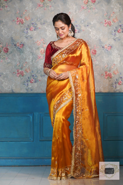 Fiery Gold Anaya Saree