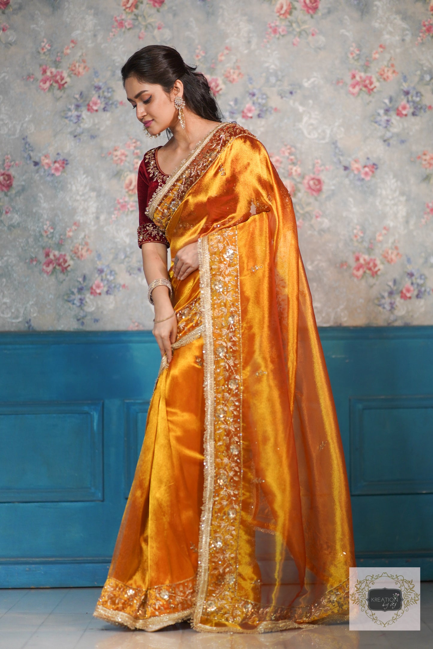 Fiery Gold Anaya Saree