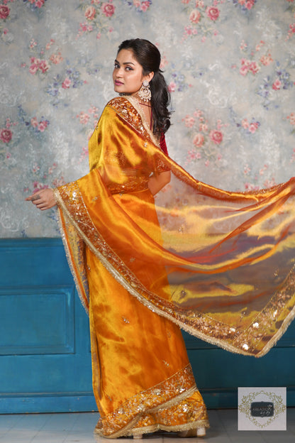 Fiery Gold Anaya Saree