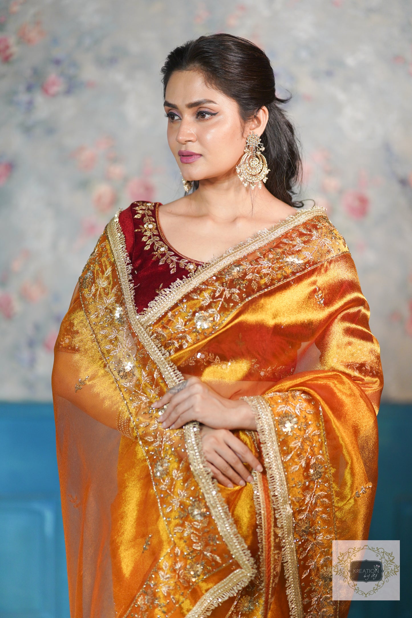 Fiery Gold Anaya Saree