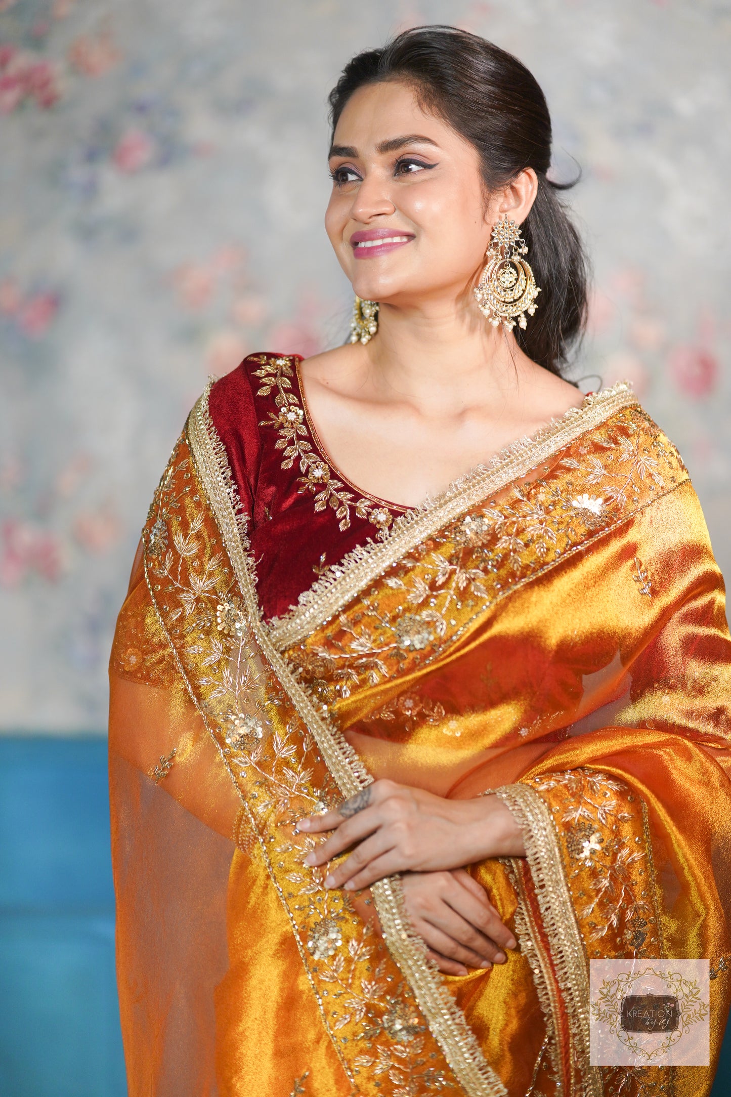 Fiery Gold Anaya Saree