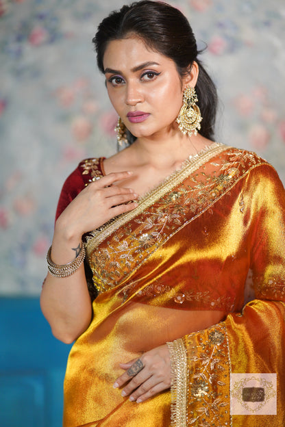 Fiery Gold Anaya Saree