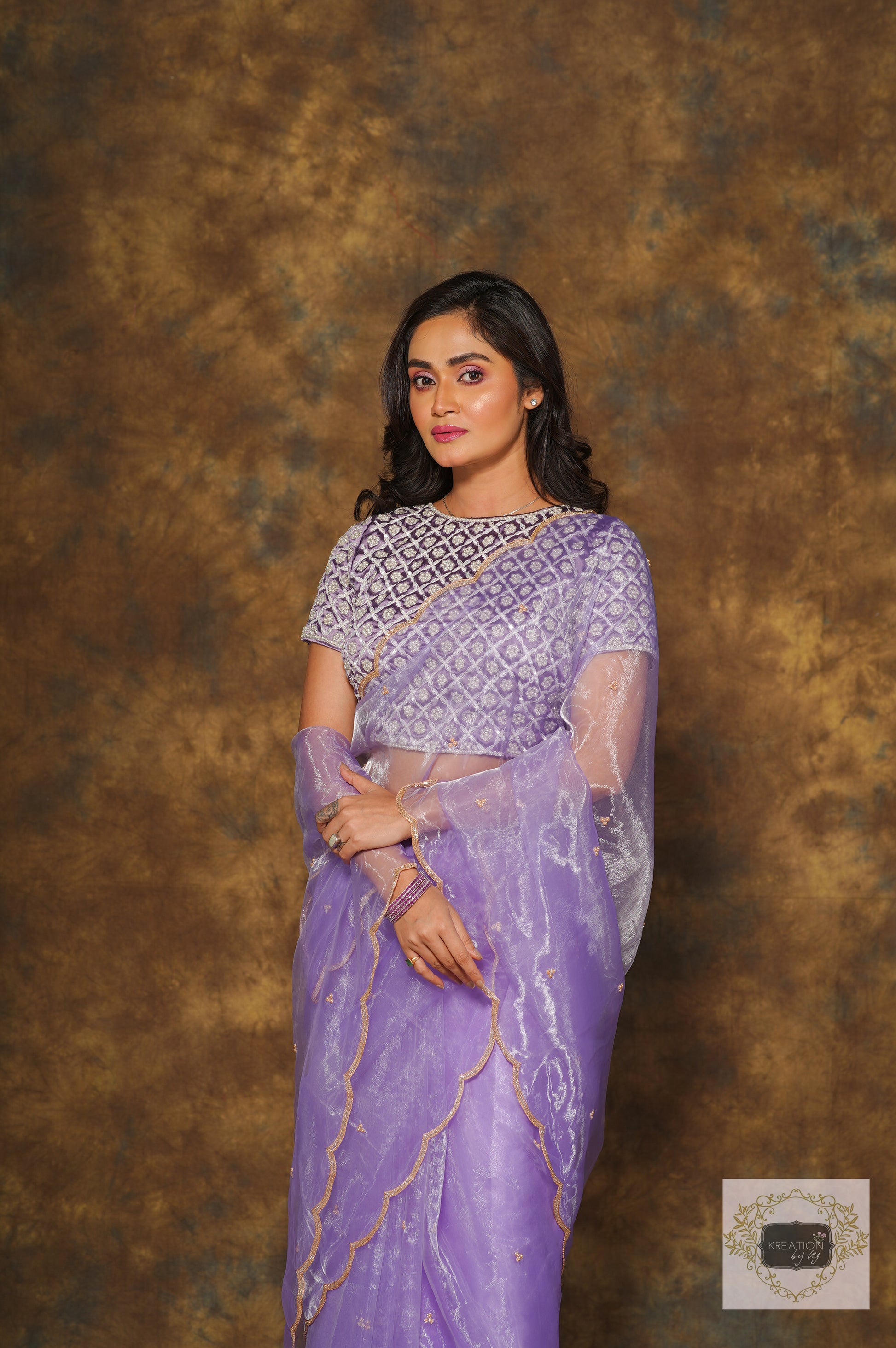 Buy Lavender Chanderi Saree Online at Peeli Dori