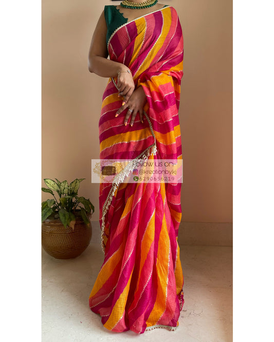 Pride Leheriya Saree - kreationbykj