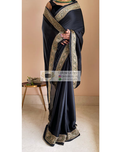 Black Zarina Saree - kreationbykj