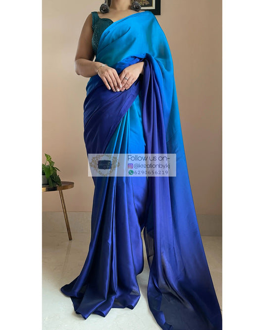 Siyahi Ombré Georgette Saree kreationbykj