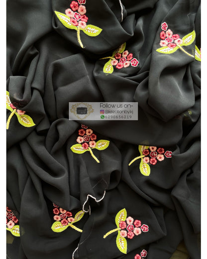 Black Daisies on My Mind Saree - kreationbykj