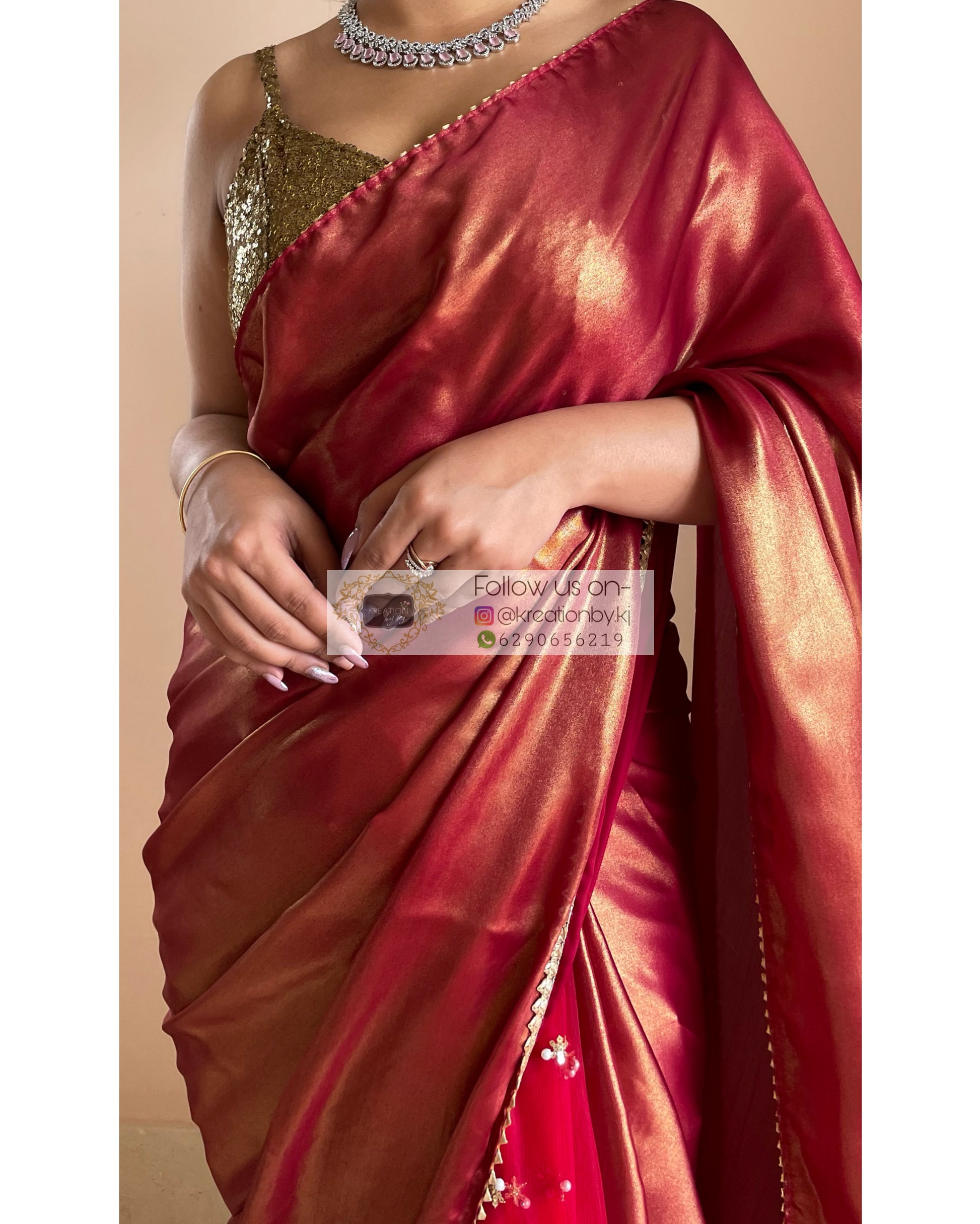 Maroon Shimmer Georgette Party Wear Saree | Party wear sarees, Chiffon saree,  Festival wear