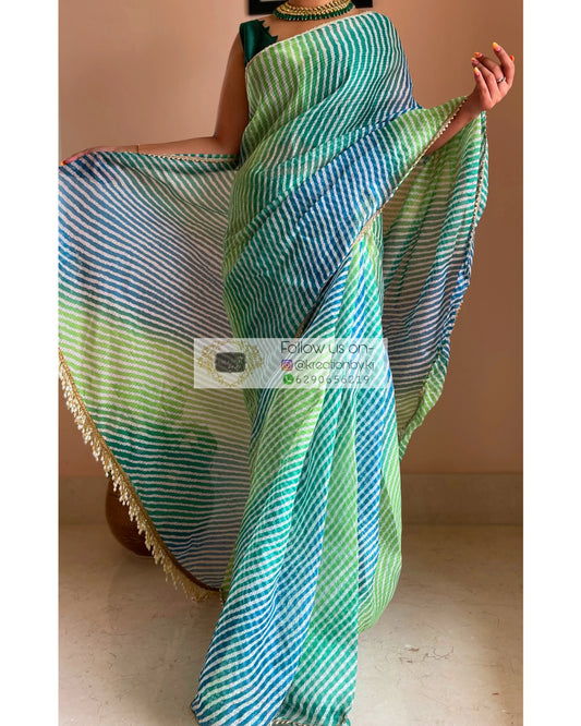 Leher Ombré Leheriya Saree - kreationbykj