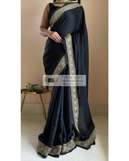 Black Zarina Saree - kreationbykj