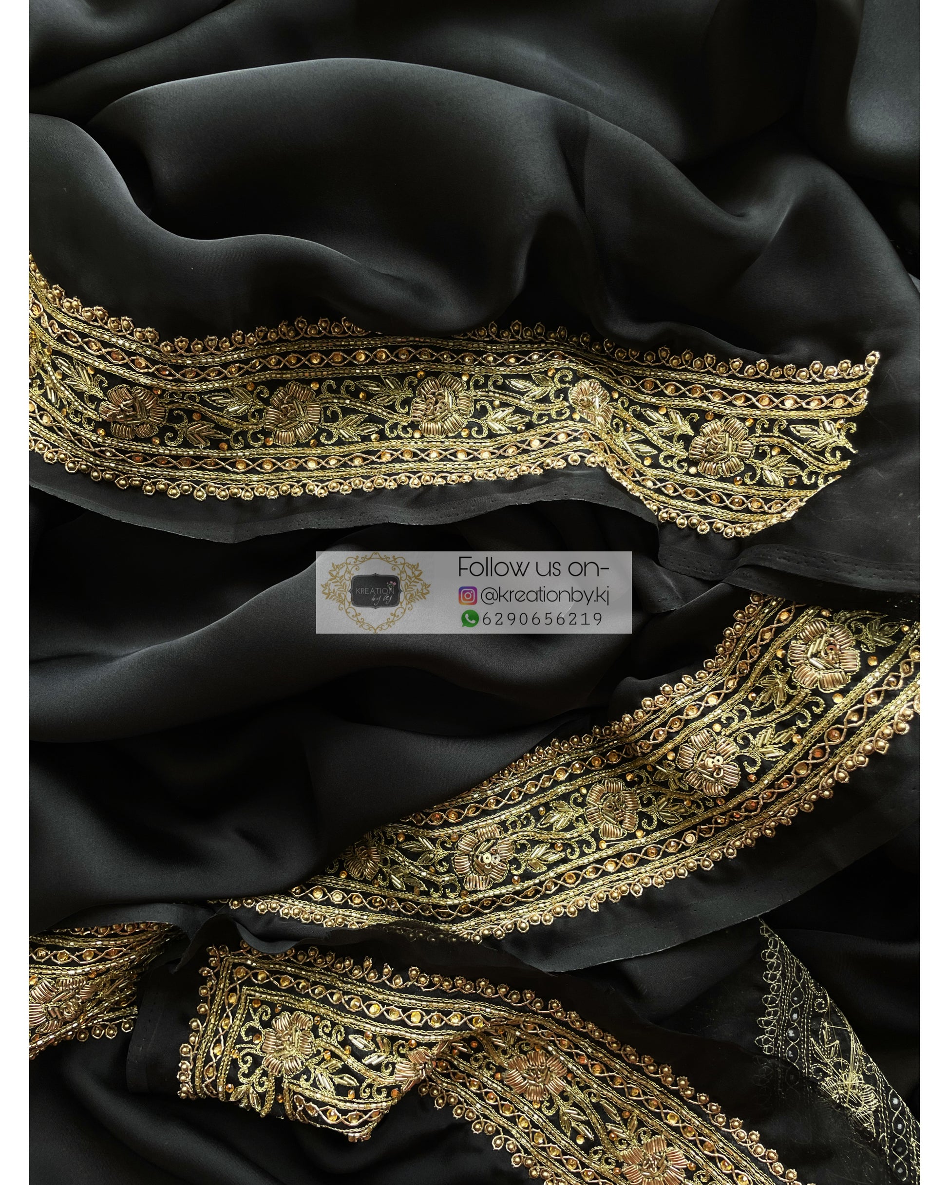 Black Zarina Saree - kreationbykj