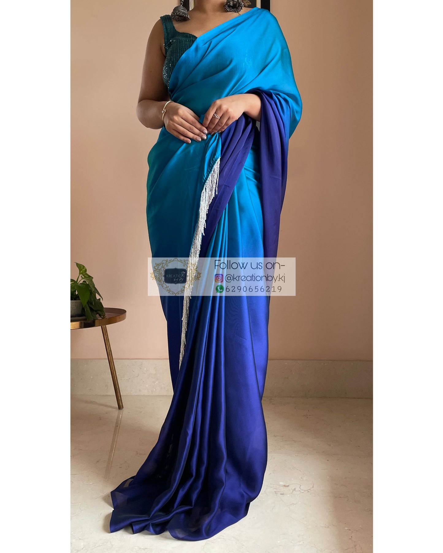 Siyahi Ombré Georgette Saree