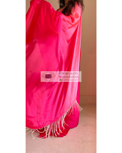 Barbie Pink Ombré Saree