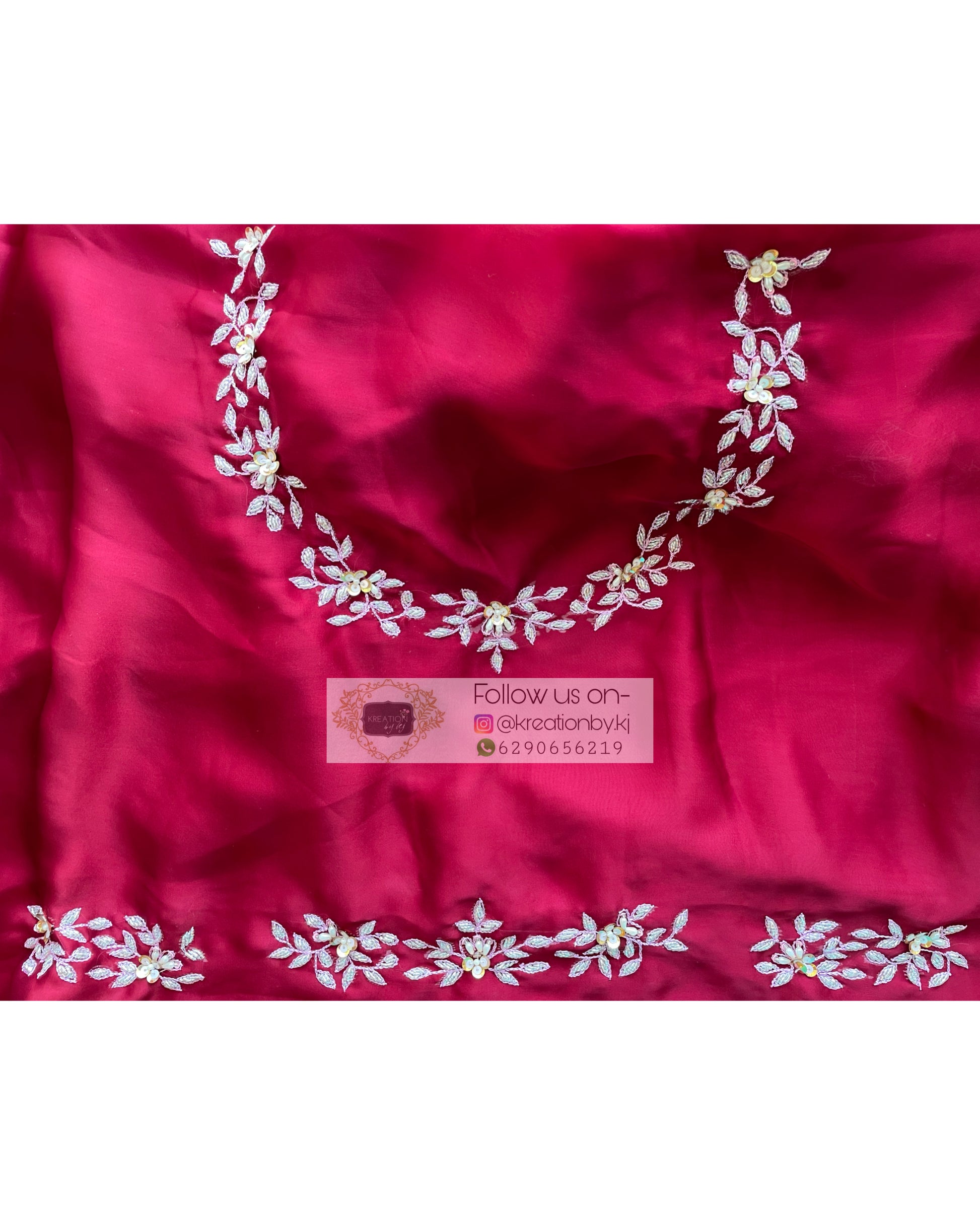 Maroon Crepe Silk Chandani Saree - kreationbykj