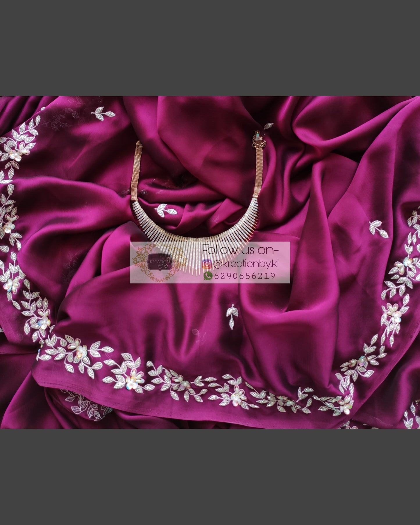 Wine Georgette Chandani Saree - kreationbykj