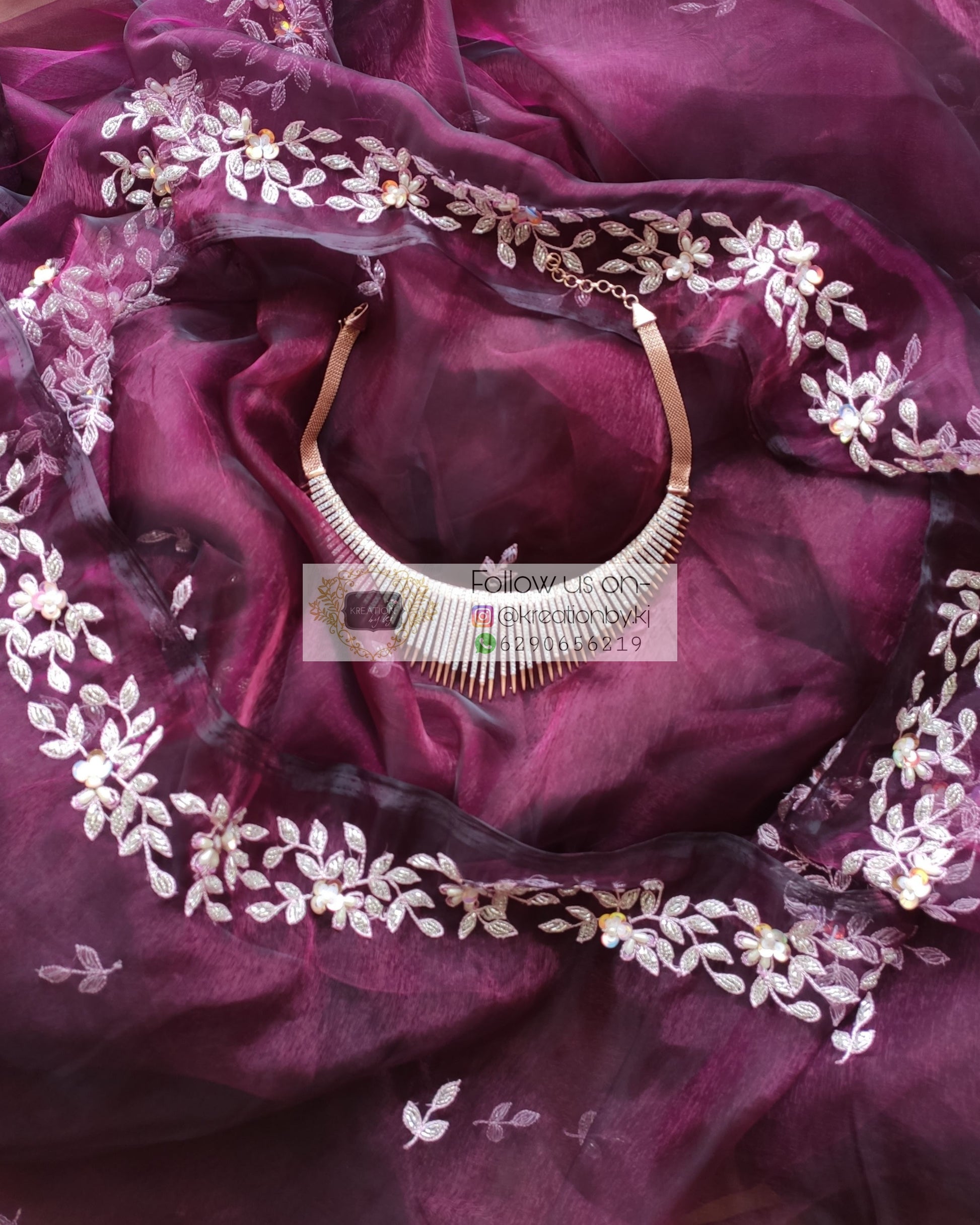 Wine Glass Tissue Chandani Saree - kreationbykj