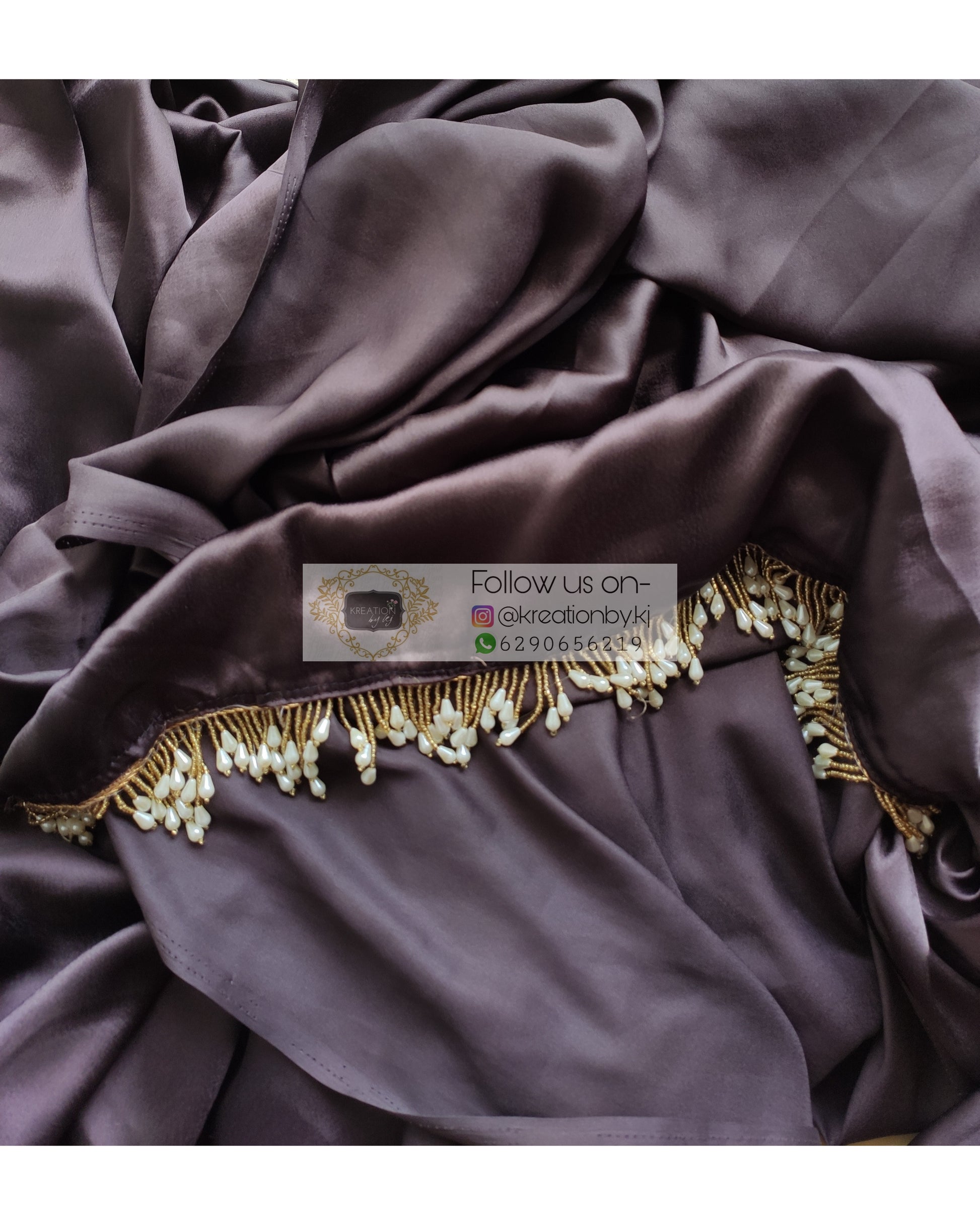 Chocolate Brown Satin Silk Saree With Handmade Tassels - kreationbykj