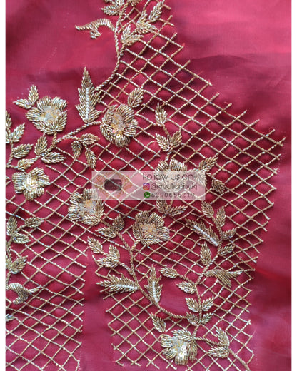 Red Bridal Blouse Piece - kreationbykj