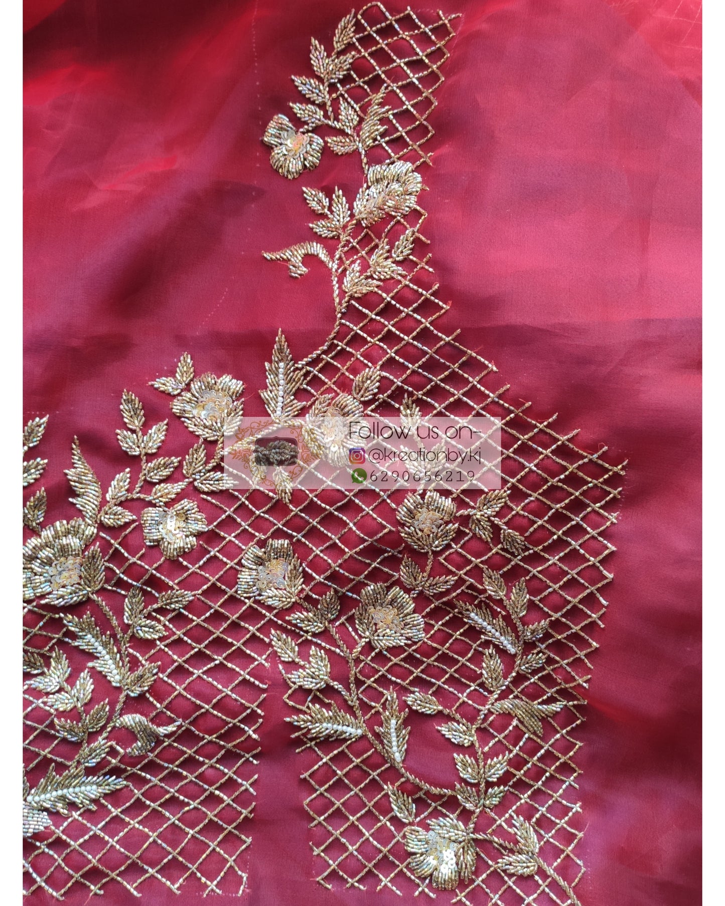 Red Bridal Blouse Piece - kreationbykj