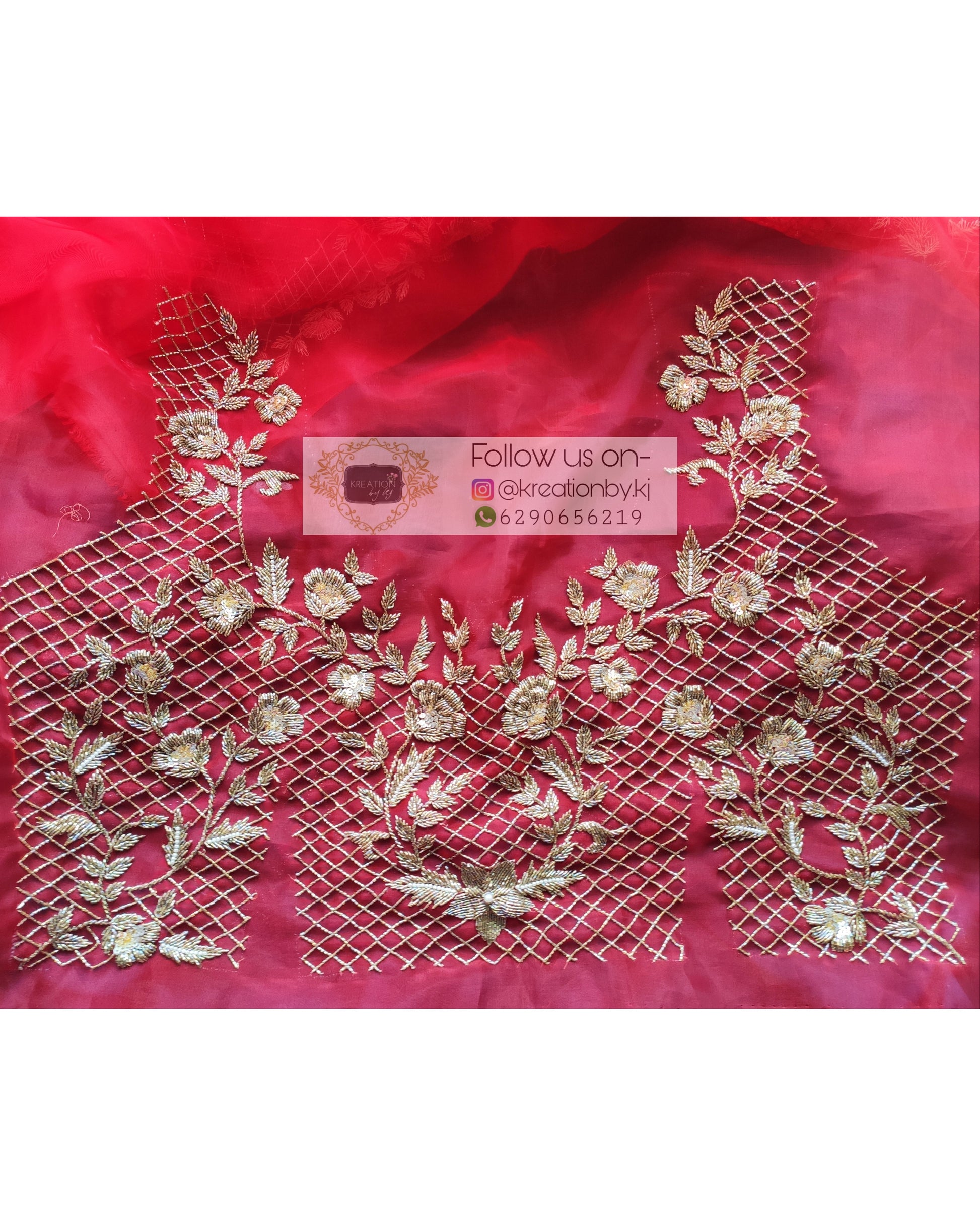 Red Bridal Blouse Piece - kreationbykj