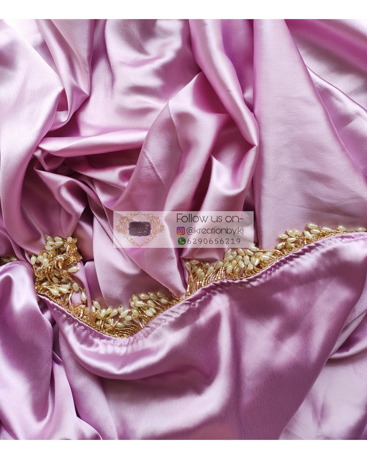 Thistle Satin Silk Saree With Handmade Tassels On Pallu - kreationbykj