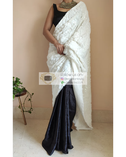 Designer Fur Pallu Saree - kreationbykj