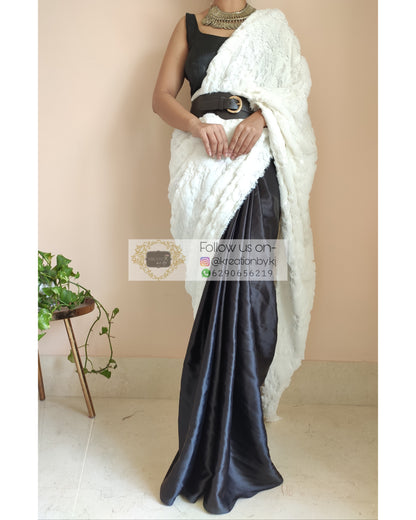 Designer Fur Pallu Saree - kreationbykj