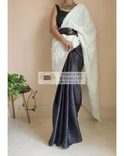 Designer Fur Pallu Saree - kreationbykj