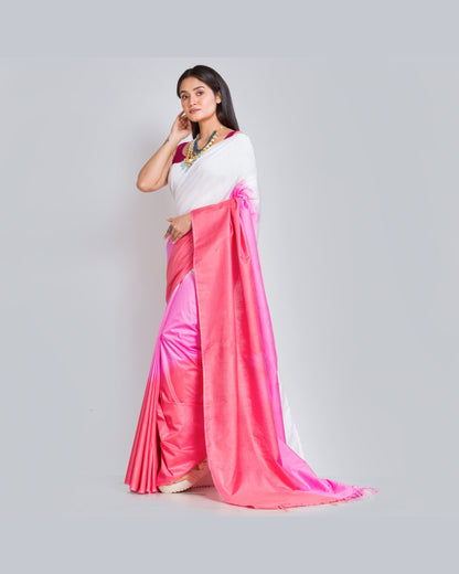 Pink Ombré Rayon Saree - kreationbykj