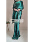 Emerald Green Satin Silk Saree With Handembroidered Scalloping - kreationbykj