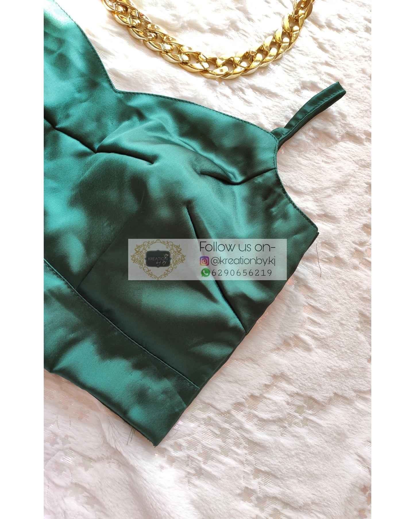 Emerald Green Strappy Blouse - kreationbykj