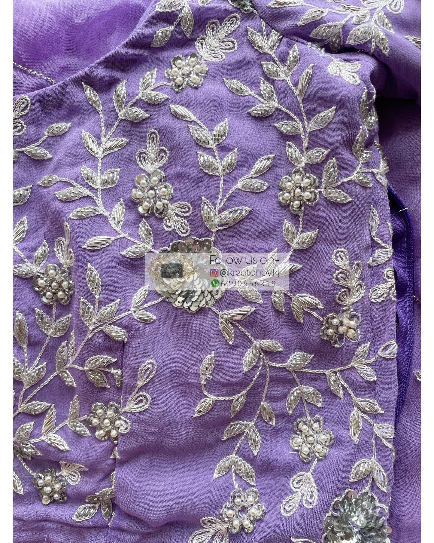 Kashish Lavender Georgette Saree - kreationbykj