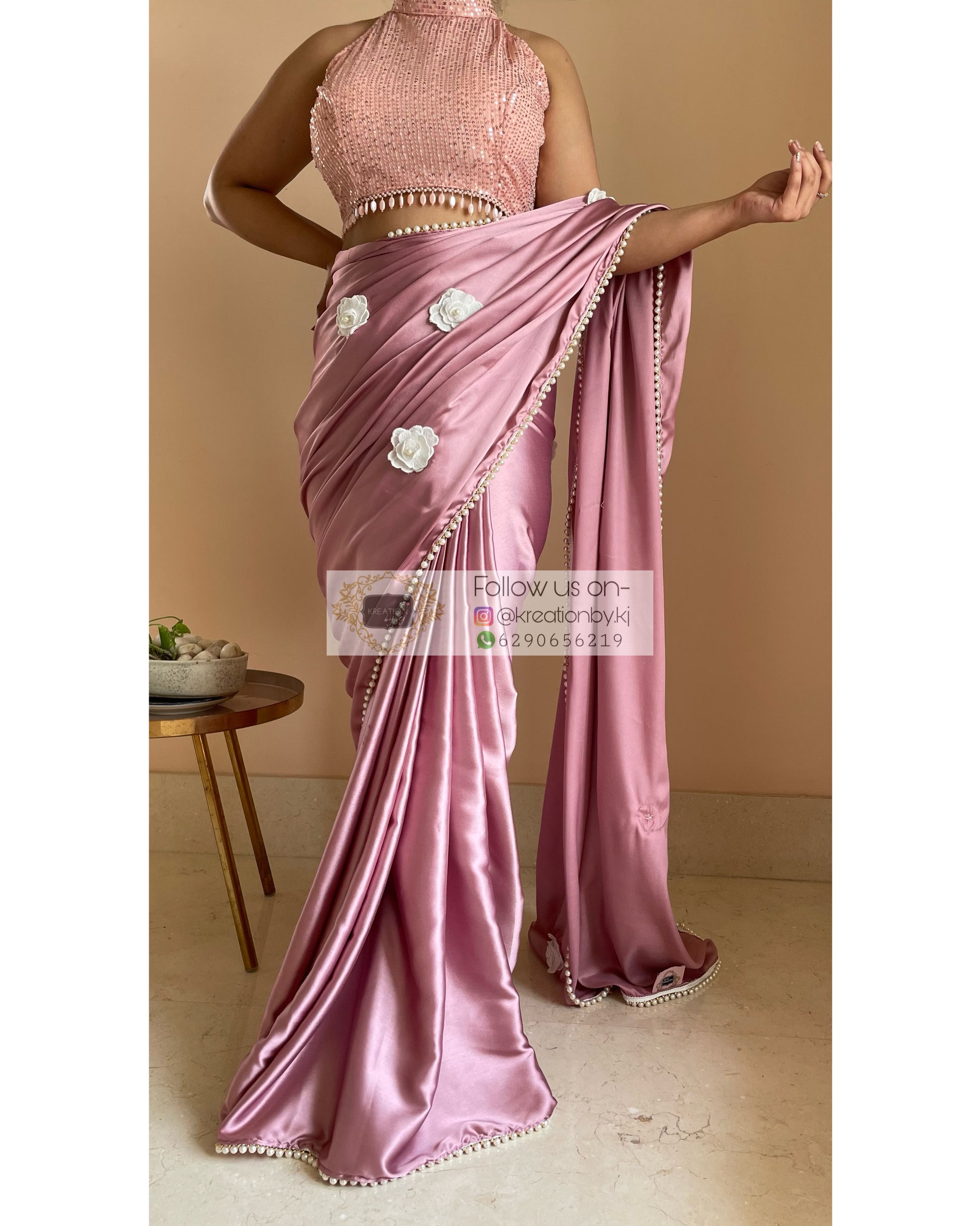 Rose Gulmarg Saree - kreationbykj