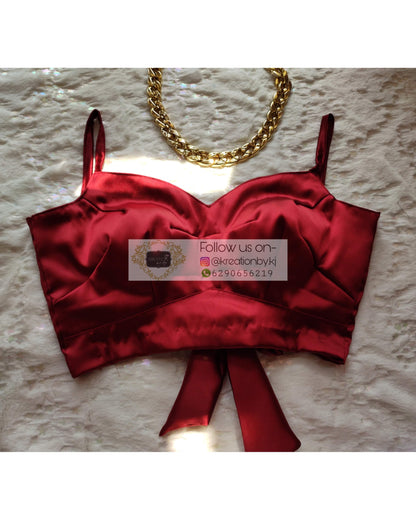 Maroon Strappy Blouse - kreationbykj