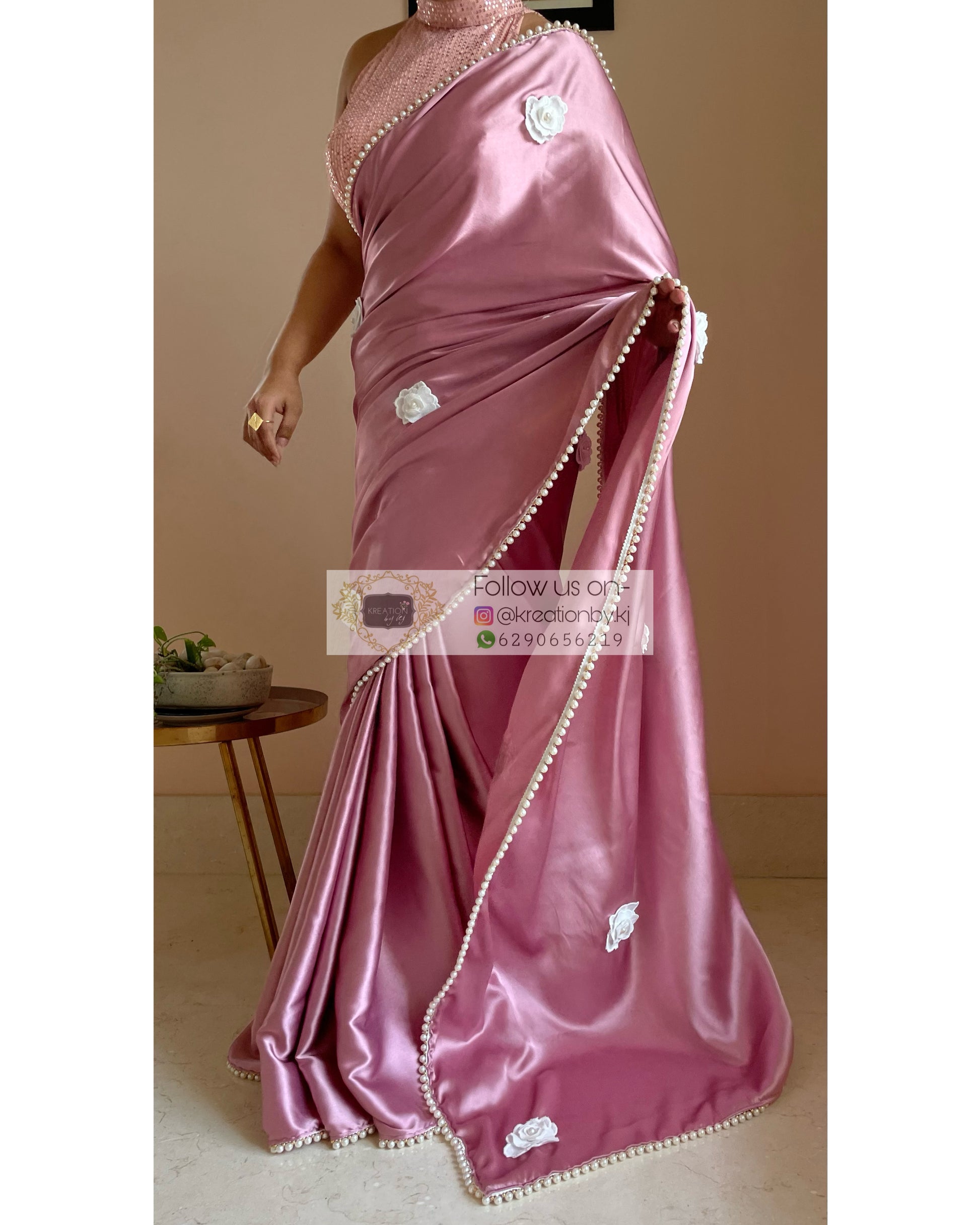 Rose Gulmarg Saree - kreationbykj