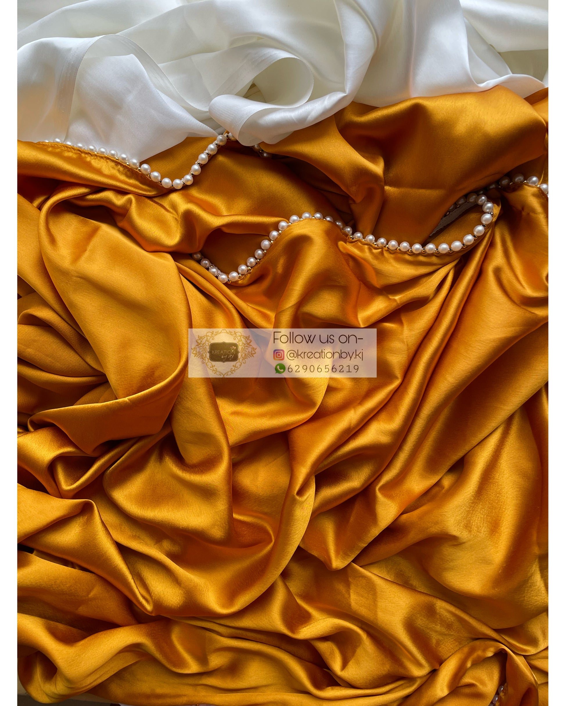 Sunny Side up Two in One Satin Saree - kreationbykj