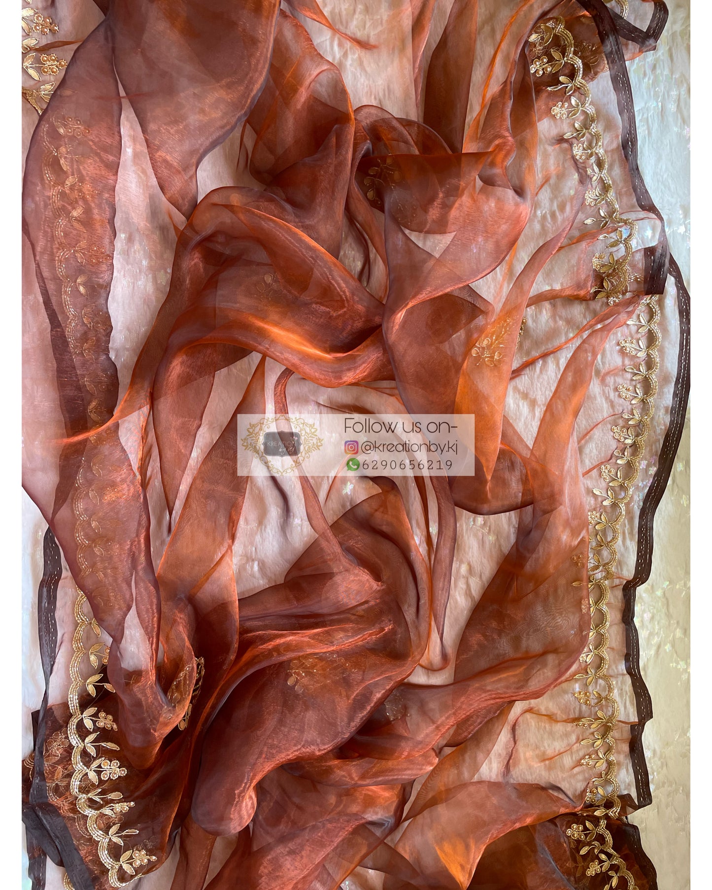 Copper Gota Patti Dupatta - kreationbykj