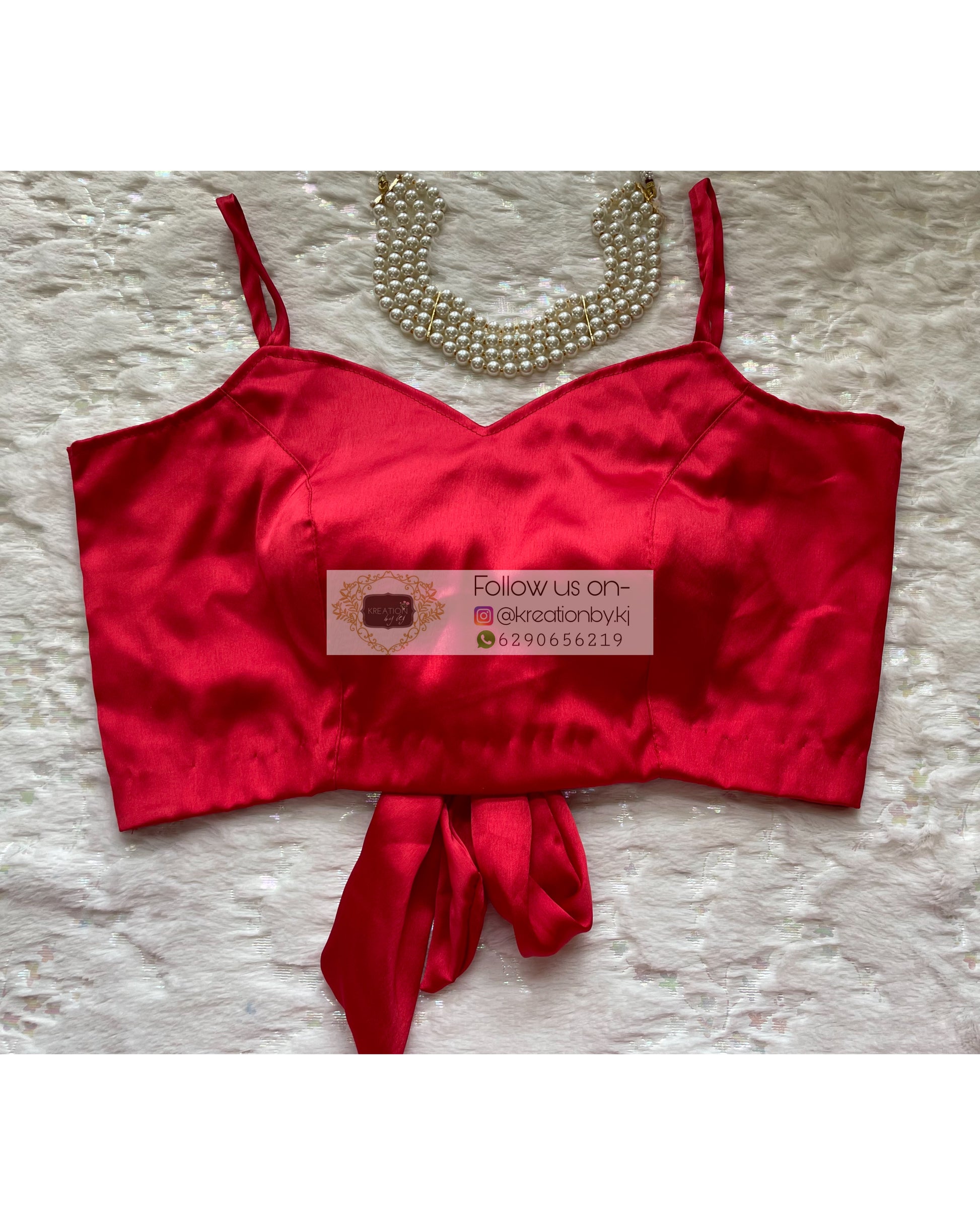 Red Strappy Blouse - kreationbykj